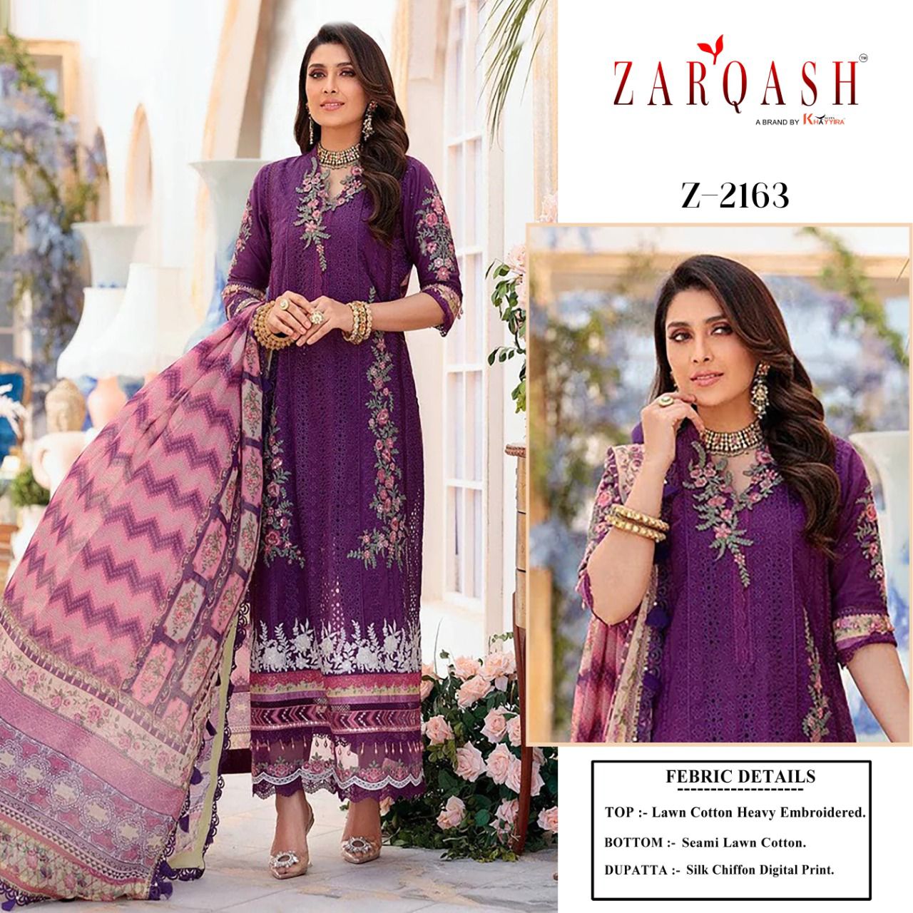 Zarqash Noor Chikankari 2161 Heavy Festive Wear Designer Pakistani Salwar Suits Collection